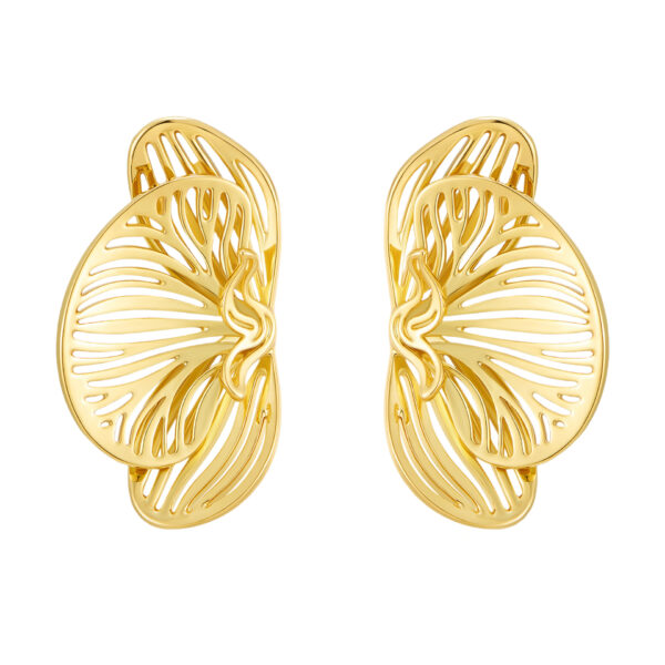 Wholesale Golden geometric butterfly hollow earrings