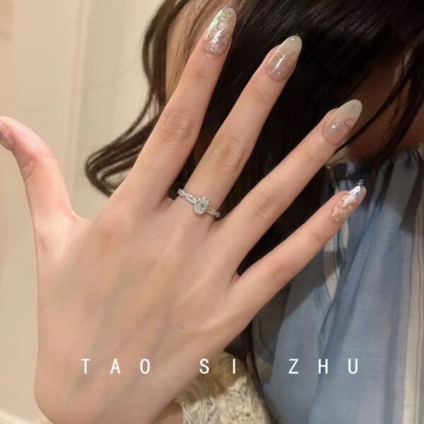 Wholesale Double layered micro inlaid zircon spiral opening ring