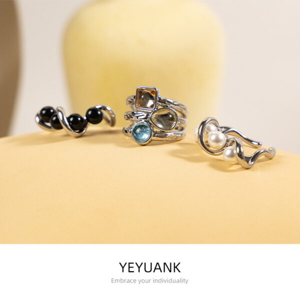 Wholesale urban and elegant handmade oil-dripped brass ring