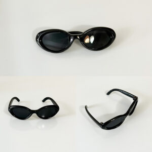 Style 2 black frame flat round sunglasses