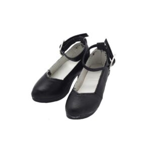 7.5cm black leather high heels 130604