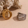 O1CN01PE5B8s2AUrRggojuF_2213308878207-0-cib Wholesale Stainless steel 18K gold plated irregular braided and intertwined closed ring