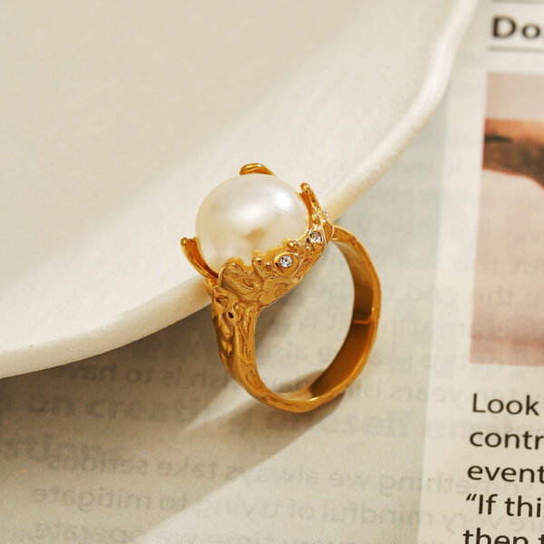 Wholesale Stainless steel pearl ring