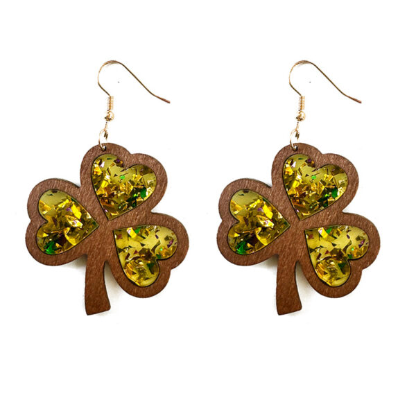 Wholesale St. Patrick's Day Clover Acrylic Earrings