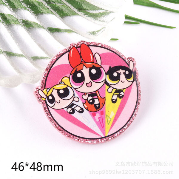 Wholesale 10pcs Cute cartoon bear glitter powder Acrylic Flatback