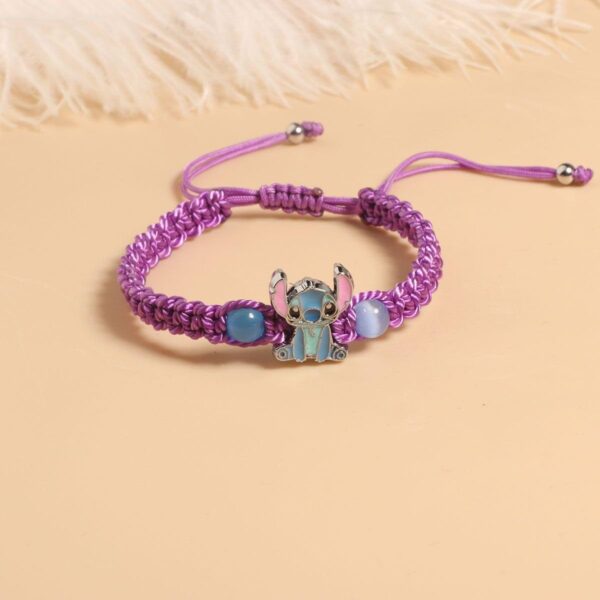 Wholesale Anime Twist Crystal Beaded Blue Stitch Woven Bracelet OLY Exclusive