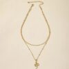 Wholesale Serpentine Fried Dough Twists Chain Layered Snake Pendant Necklace