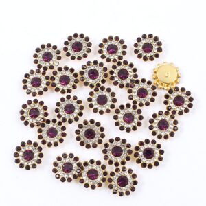 Deep purple / 14mm three-layer sunflower (glass diamond)