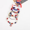 Wholesale Independence Day Flag Red White Blue Crystal Soft Ceramic Bracelet