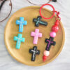 Wholesale Random 100pcs Soft Rubber Beads Cartoon Cross Loose Beads