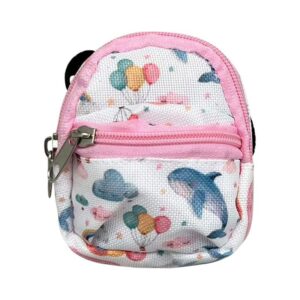 Pink fish bag 8x7cm small school bag
