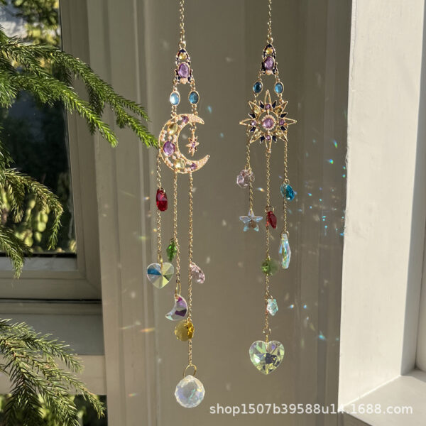 Wholesale colored diamond sun moon stars love wind chime