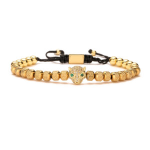 Pineapple beads 6MM18 golden leopard head