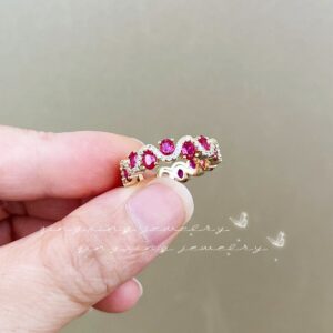 Red corundum 5# gold plated