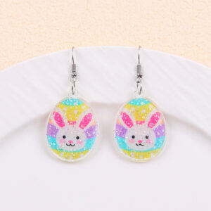 Colorful bunny printed easter eggs