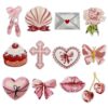 Wholesale Cartoon Pink Heart Cloth Patch Red Lip DIY Patches