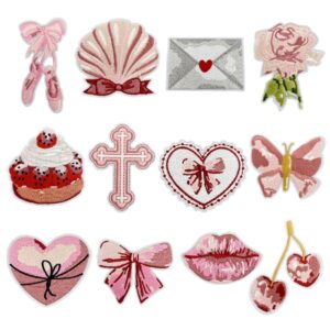 Wholesale Cartoon Pink Heart Cloth Patch Red Lip DIY Patches