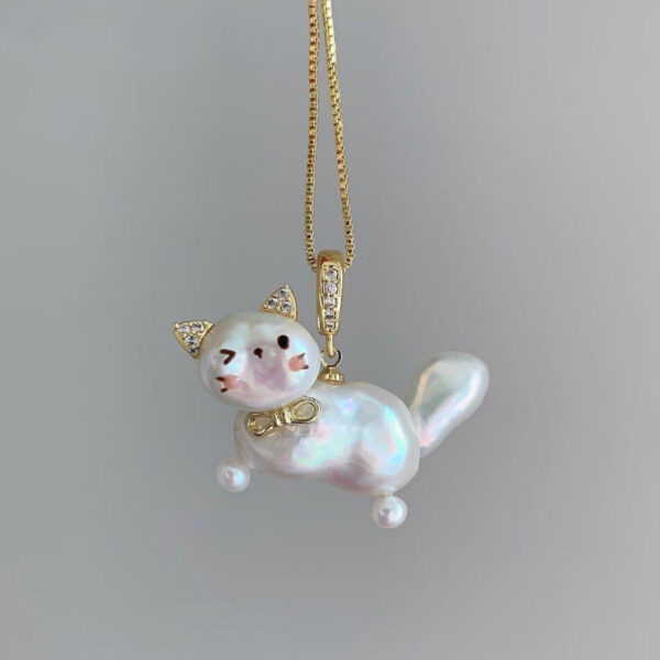 Wholesale Cartoon Cute Pet Pearl Cat Pendant