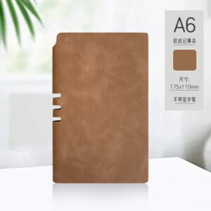 A6 cinnamon-colored blank pen holder with spine (single notebook)