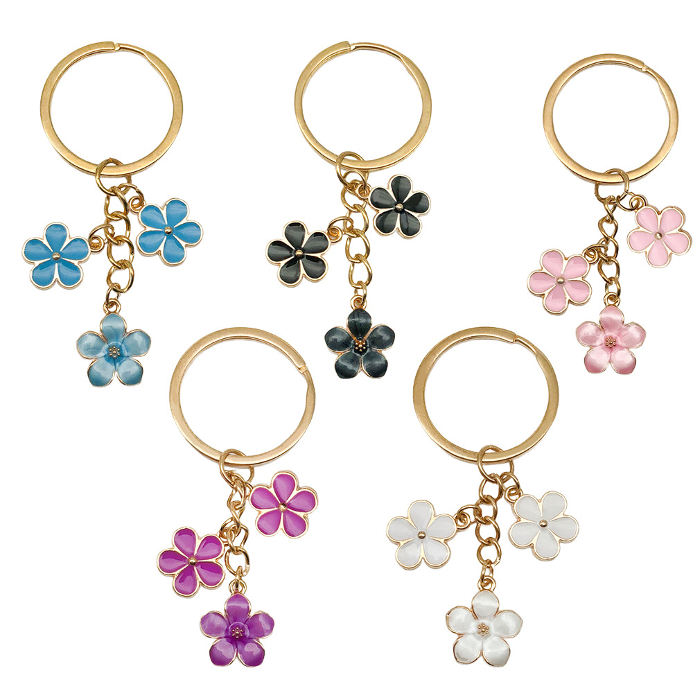 Wholesale black/white/blue/pink/purple multicolor optional lage jewelry keychain