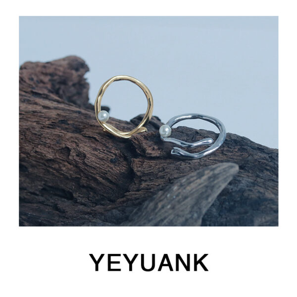 Wholesale Water Ripple Highlight Pearl Open Ring