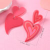 Wholesale Love Sparkling Heart shaped Acrylic Earrings for Valentine's Day