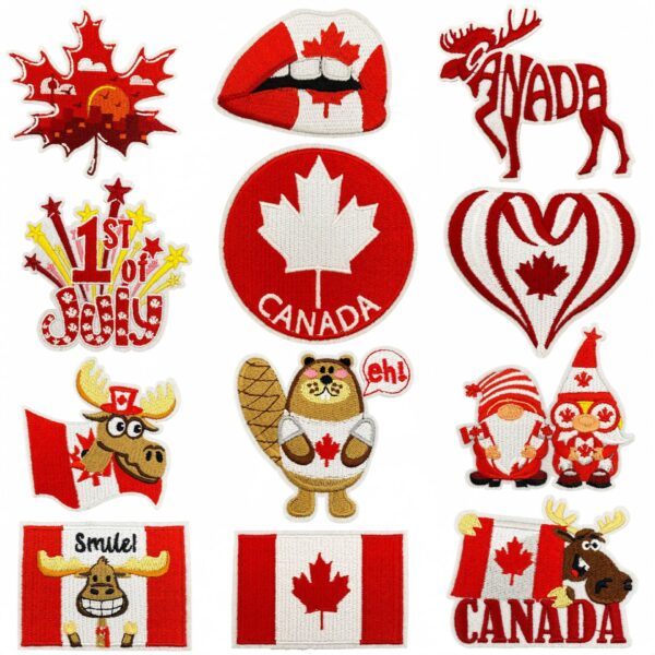 Wholesale Red Cartoon Maple Leaf DIY Patches