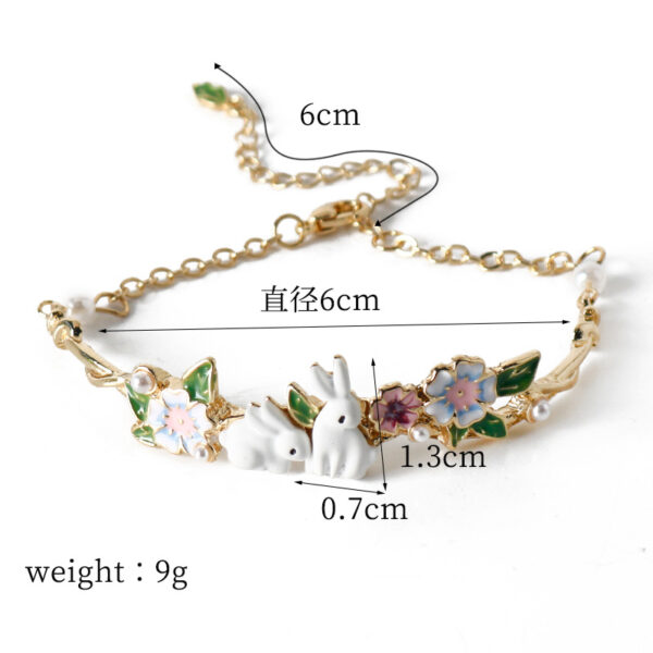 Wholesale Forest Rabbit Flower Cute Animal Pearl Bracelet