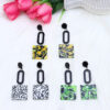 Wholesale Colorful square long acrylic earrings