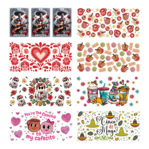 Wholesale Uv Transfer Sticker Glass Cup Crystal Label Crystal Sticker Cross-Border Exclusive for 16oz Glass Cup Special Sticker 23Cmx11Cm