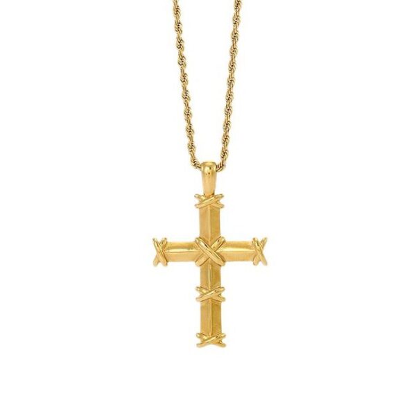 O1CN01PZ9Li52D0aDcYnCdu_2213350918547-0-cib Wholesale Titanium Steel Cool Style Versatile Cross Necklace