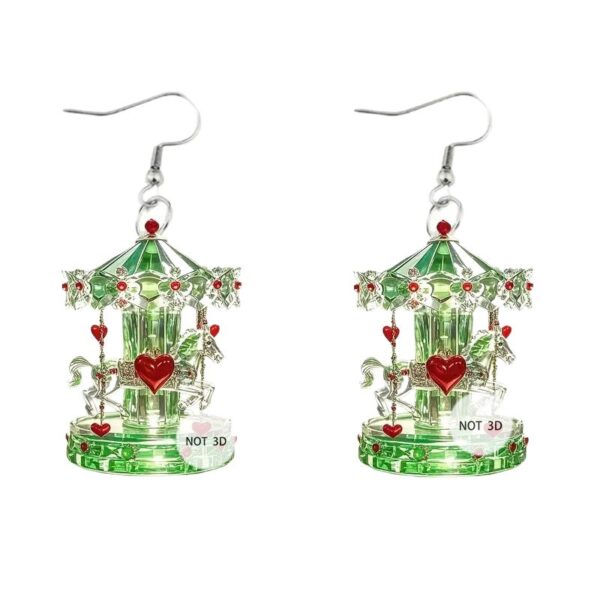 Wholesale Crystal Carousel Valentine's Day Acrylic Earrings