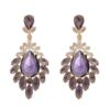 Wholesale Full diamond tassel purple diamond earrings