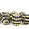 Wholesale 5pcs 20MM Gold Rhinestone Beads Bubblegum Beads