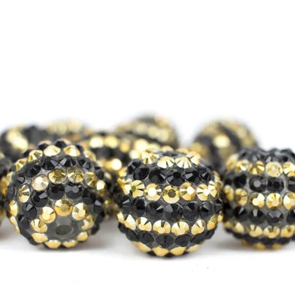 Wholesale 5pcs 20MM Gold Rhinestone Beads Bubblegum Beads