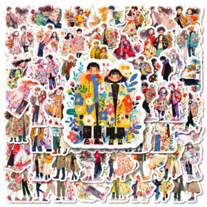 Wholesale 5pcs 56 Literary and Artistic Cartoon Couple Graffiti Stickers