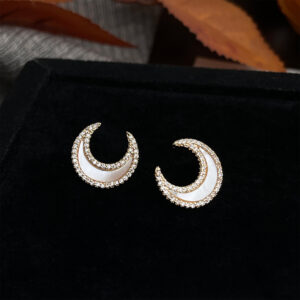 Zircon moon shell-silver needle