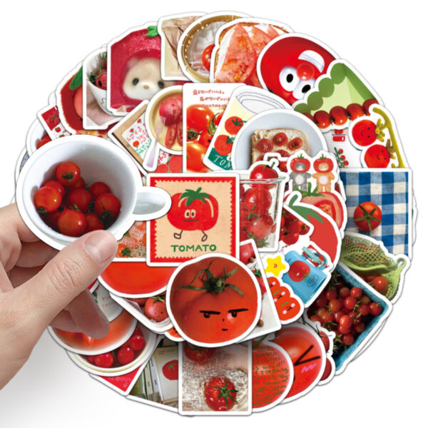 O1CN01PciVAF1kMugWbtKgt_2208066194670-0-cib Wholesale 50 Pieces of Tomato Ins Style Graffiti Stickers, Personalized Cross-Border Small Fresh and Cute Decorative Water Cup Mobile Phone Case DIY Stickers