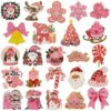 Wholesale Pink Cartoon Christmas Embroidery DIY Patches
