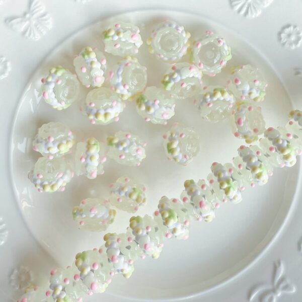 Wholesale 2pcs acrylic luminous hand-painted beads diy necklace bracelet beads