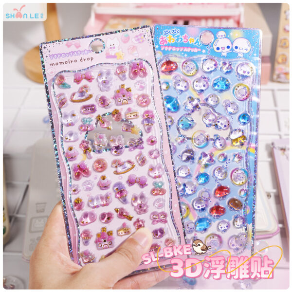 Wholesale Japanese-Style Small Nose Bke Stereo Relief Stickers Children's Animal Crystal Phone Case DIY Decorative Stickers