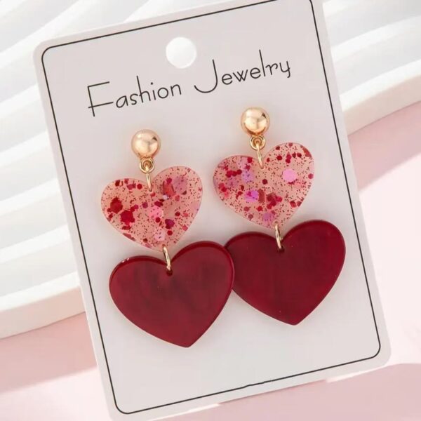 Wholesale Valentine's Day Pink Sequined LOVE acrylic earrings romantic personalized earrings