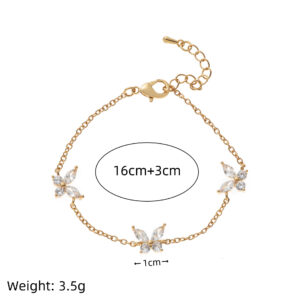 Three butterfly bracelet - gold