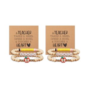 Wooden beads + two sets of yellow polymer clay + heart card