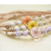 Wholesale Ceramic glass ball dried flower plant woven bracelet