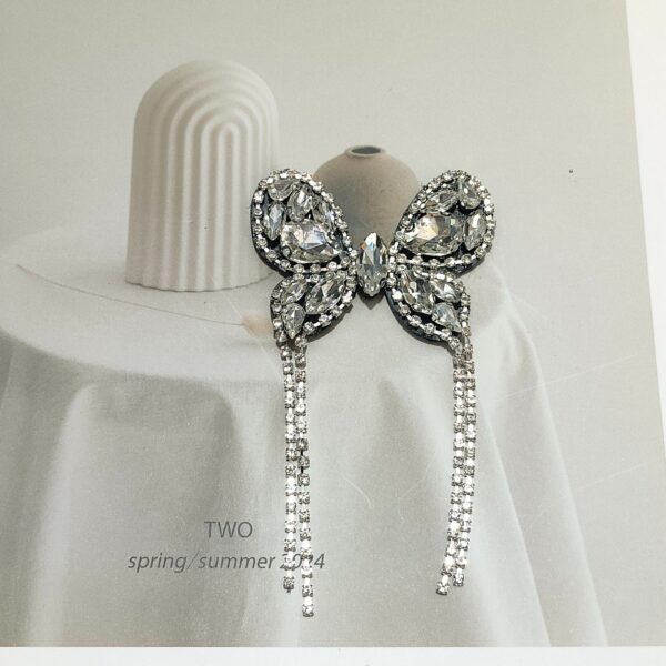 Wholesale Diamond Silver Butterfly Double Layer Self Adhesive DIY Patches