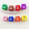 Wholesale 14mm cartoon emoji square acrylic beads