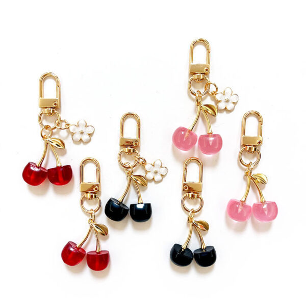 Wholesale Cherry Cute Red Fruit Metal Keychain