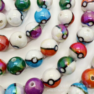 Wholesale 16mm Acrylic Gashan Beads with Through Holes, ké Ball Beads, Live Stream DIY Beading Jewelry Aessories
