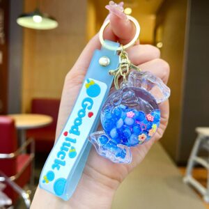 Lollipop String [Blue] Glow-in-the-Dark Bubble Bead Round Candy / Quantity 1 is 1